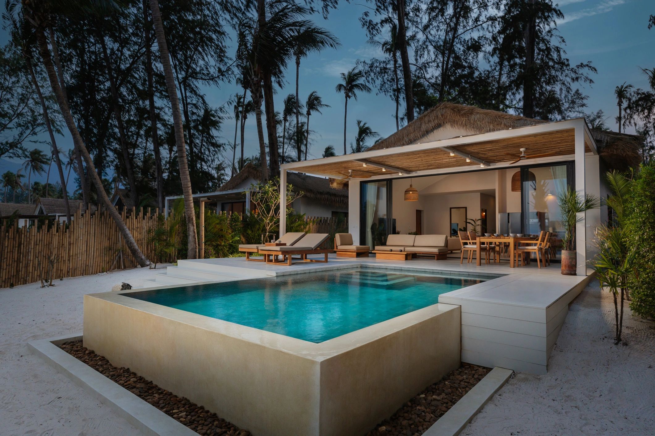 Luxury Caribbean villa with ocean views at sunset